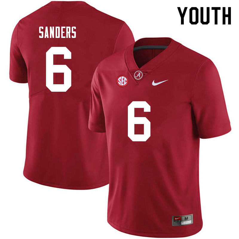 Alabama Crimson Tide Youth Trey Sanders #6 Crimson NCAA Nike Authentic Stitched 2021 College Football Jersey FT16L27GM